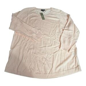 J.Crew 100% Merino Wool Blush Pink Knit Sweater Size L NWT